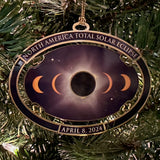 Total Solar Eclipse Metal Ornament April 8, 2024