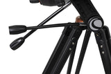 Mount head close-up with the slow-motion handle and altitude lock