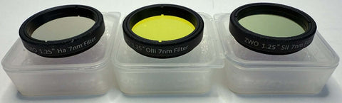 Used ZWO 7nm SHO Narrowband Filter Set - 1.25"