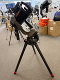 Vintage black-tube C8 SCT with clock drive on wedge and tripod, w/Telrad