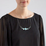 Varying Size Curved Moon Phase Necklace - Silver